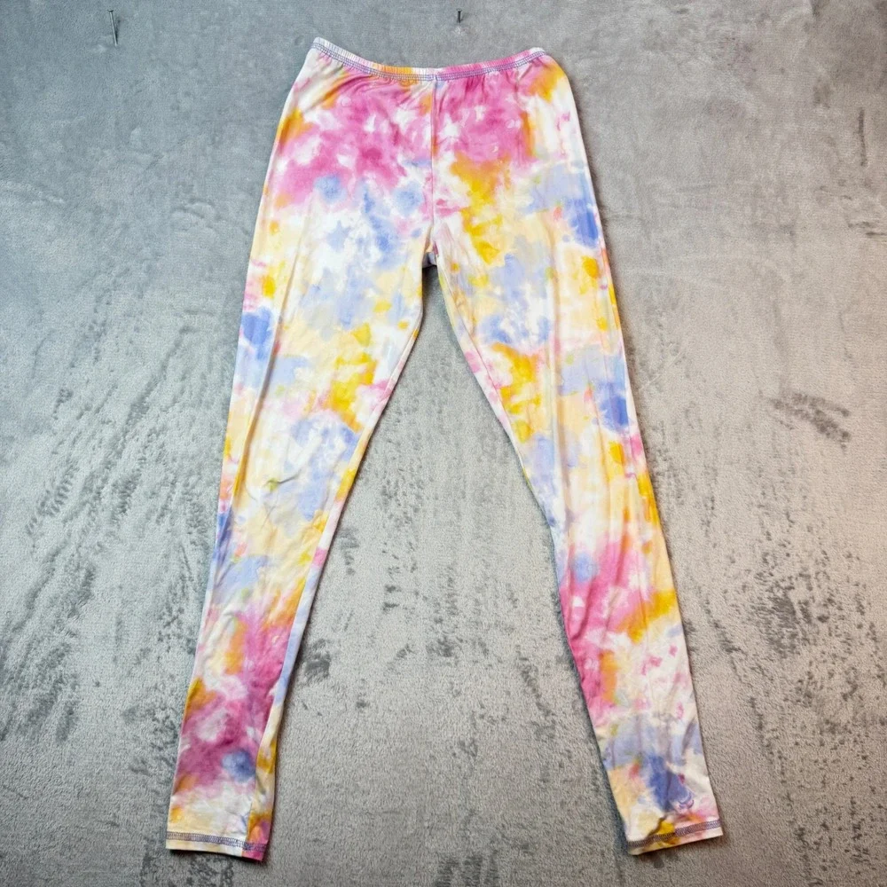 Cuddl Duds Base Layer Set Girls Large Multicolor Tie Dye Comfortech Pajamas 2pk